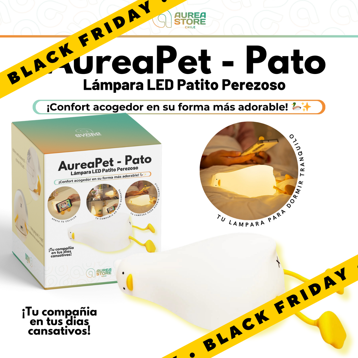 Lámpara LED Patito Perezoso AureaPet® – ¡Confort acogedor en su forma más adorable! 🦆✨ (🔥PRE - BLACK FRIDAY 🔥)