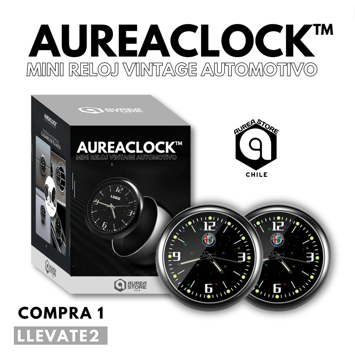 [COMPRA 1 LLEVATE 2] Mini Reloj Vintage Automotivo Personalizado - AureaClock 2.0™