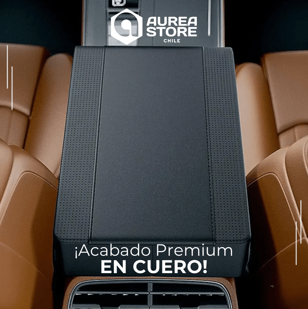 AureaRest ™ - Apoya Brazos hecho en Cuero -  Automotriz [PERSONALIZE CON EL LOGO DE TU AUTO]