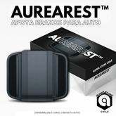 AureaRest ™ - Apoya Brazos hecho en Cuero -  Automotriz [PERSONALIZE CON EL LOGO DE TU AUTO]