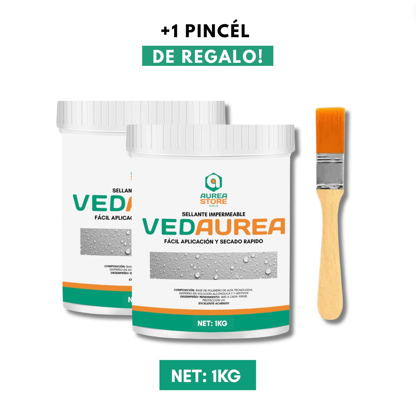 SELLANTE PARA FILTRACIONES Y FUGAS | VEDAUREA™️ + PINCEL DE REGALO - 500G/1KG