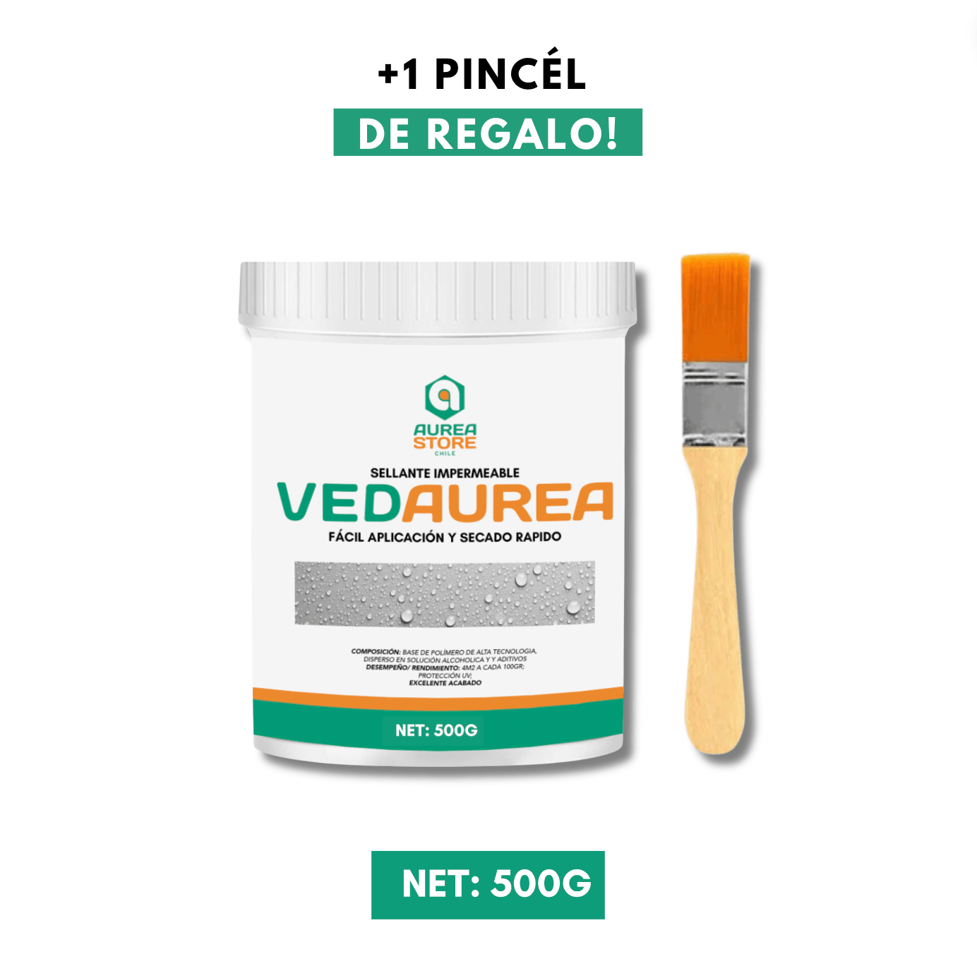 SELLANTE PARA FILTRACIONES Y FUGAS | VEDAUREA™️ + PINCEL DE REGALO - 500G/1KG