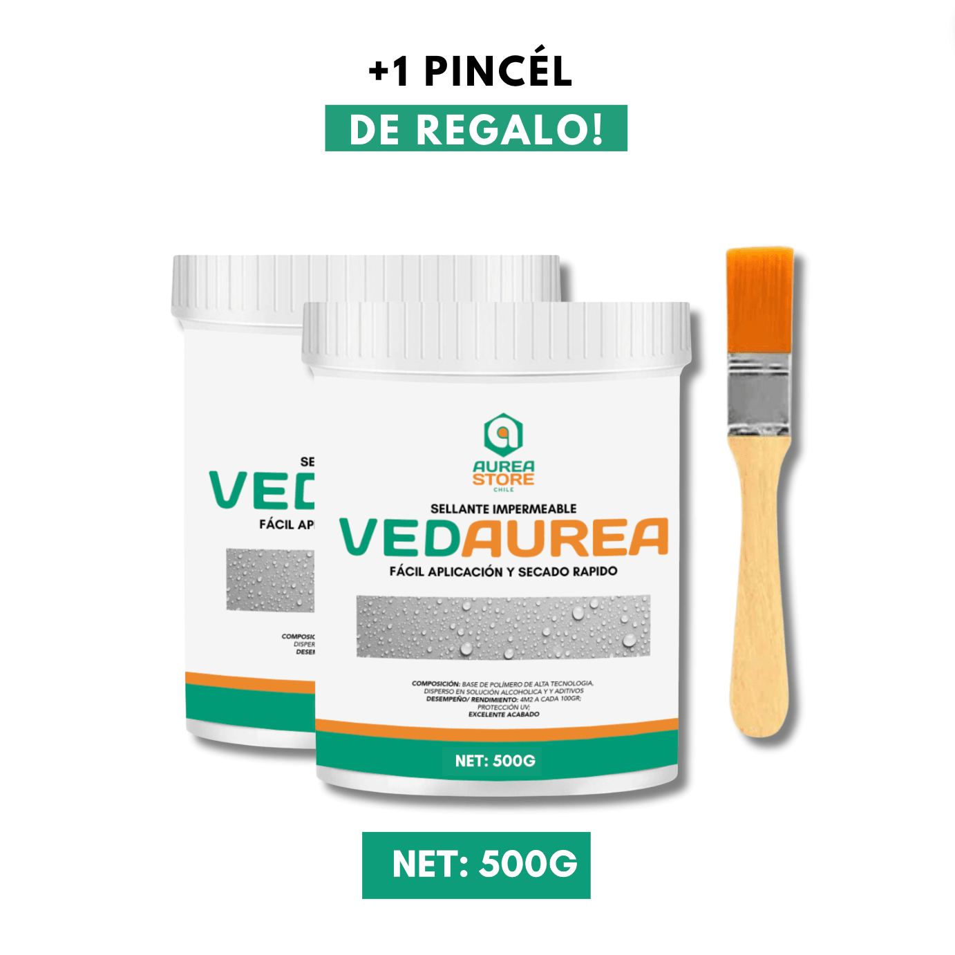 SELLANTE PARA FILTRACIONES Y FUGAS | VEDAUREA™️ + PINCEL DE REGALO - 500G/1KG