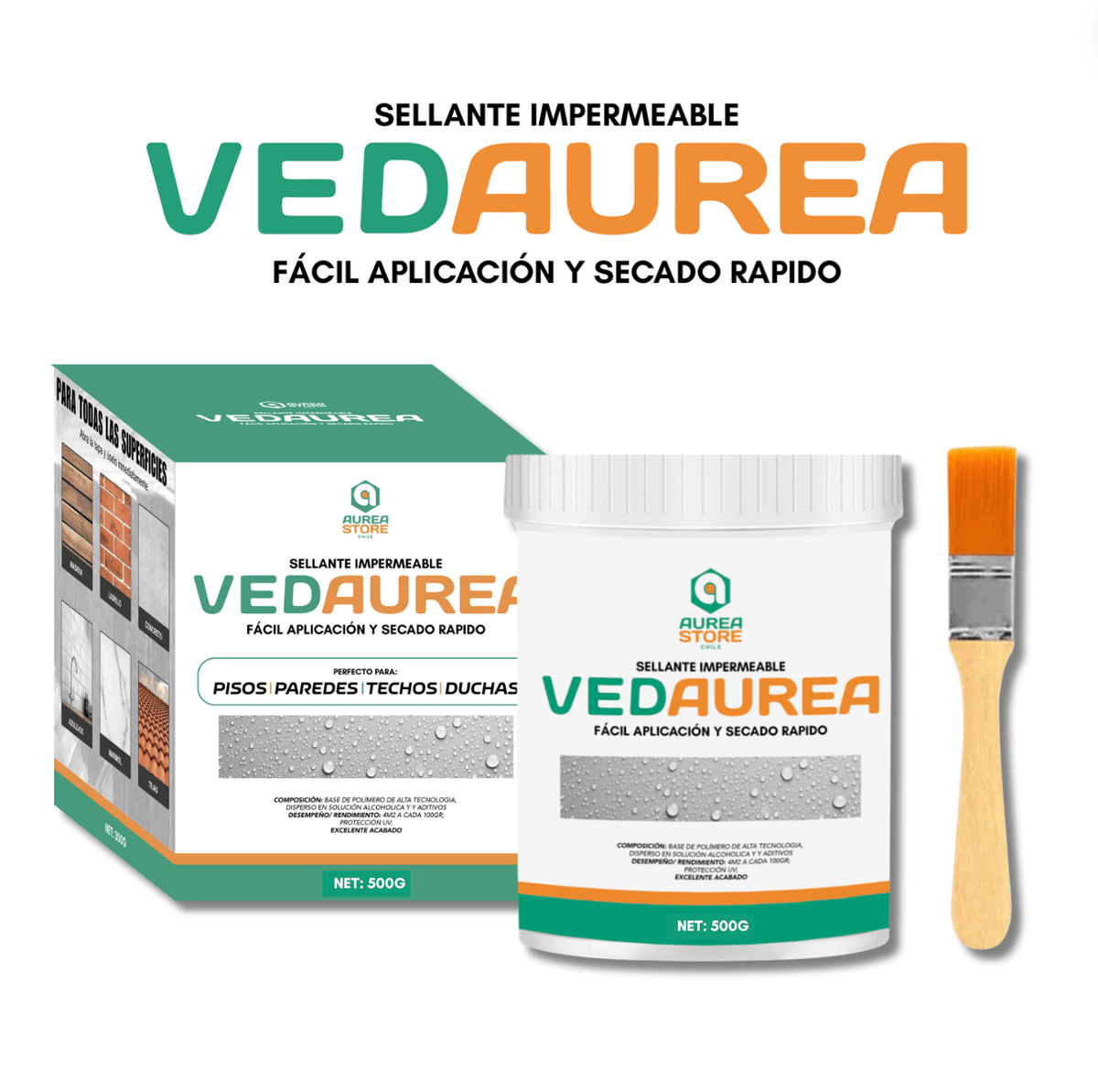 SELLANTE PARA FILTRACIONES Y FUGAS | VEDAUREA™️ + PINCEL DE REGALO - 500G/1KG