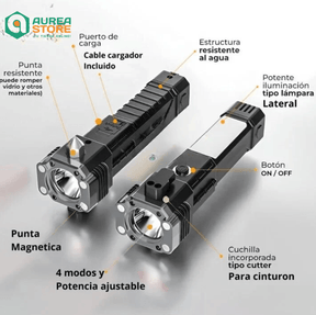 Linterna Táctica Militar 4 EN 1 |  LightingPro [🔥 COMPRA 1 LLEVATE 2 🔥]