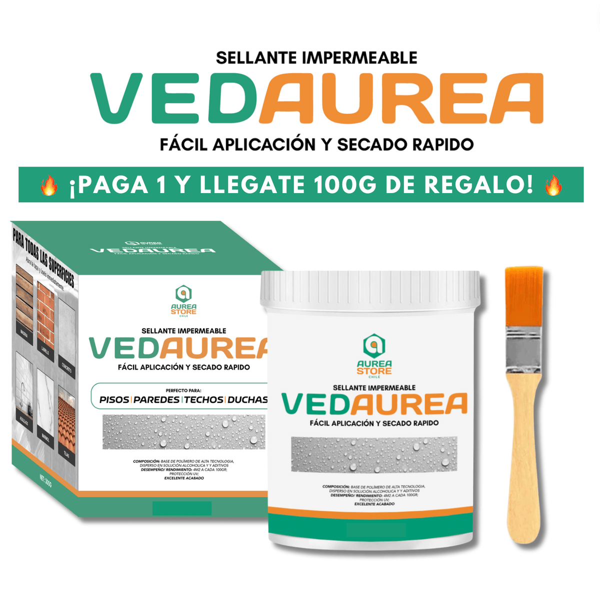 Sellante Para Filtraciones y Fugas | VEDAUREA™️  [300g + 100g DE REGALO]