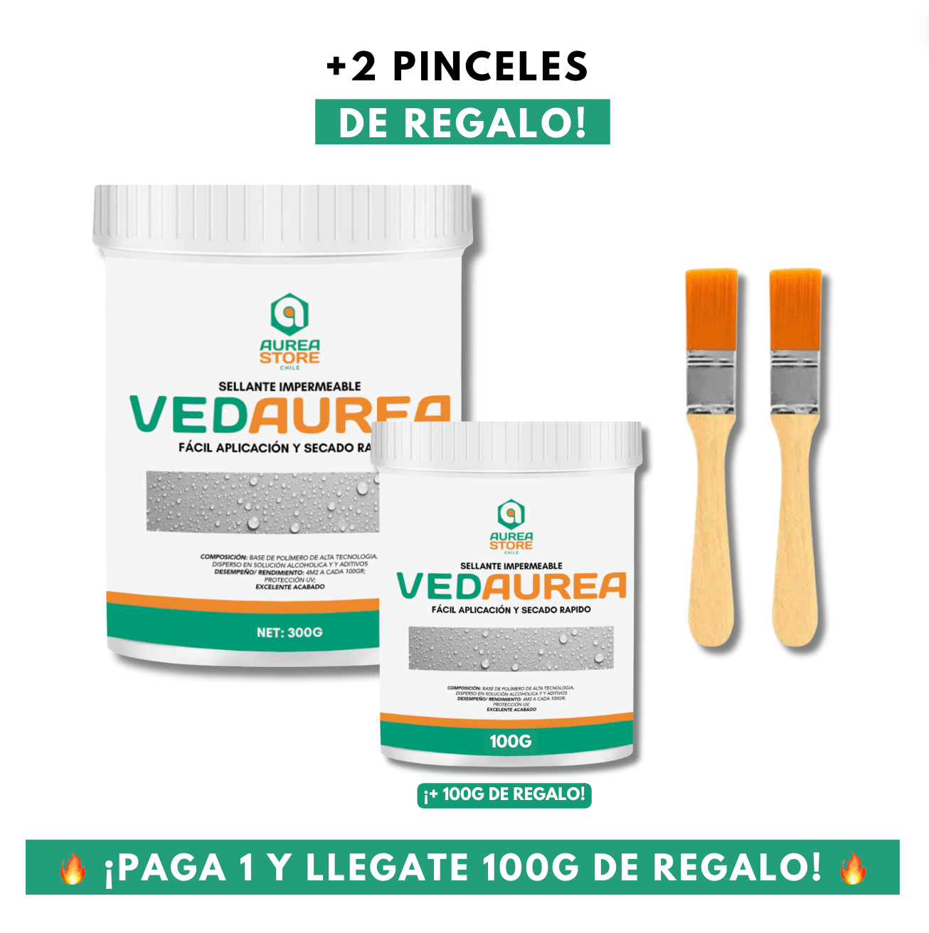 Sellante Para Filtraciones y Fugas | VEDAUREA™️  [300g + 100g DE REGALO]