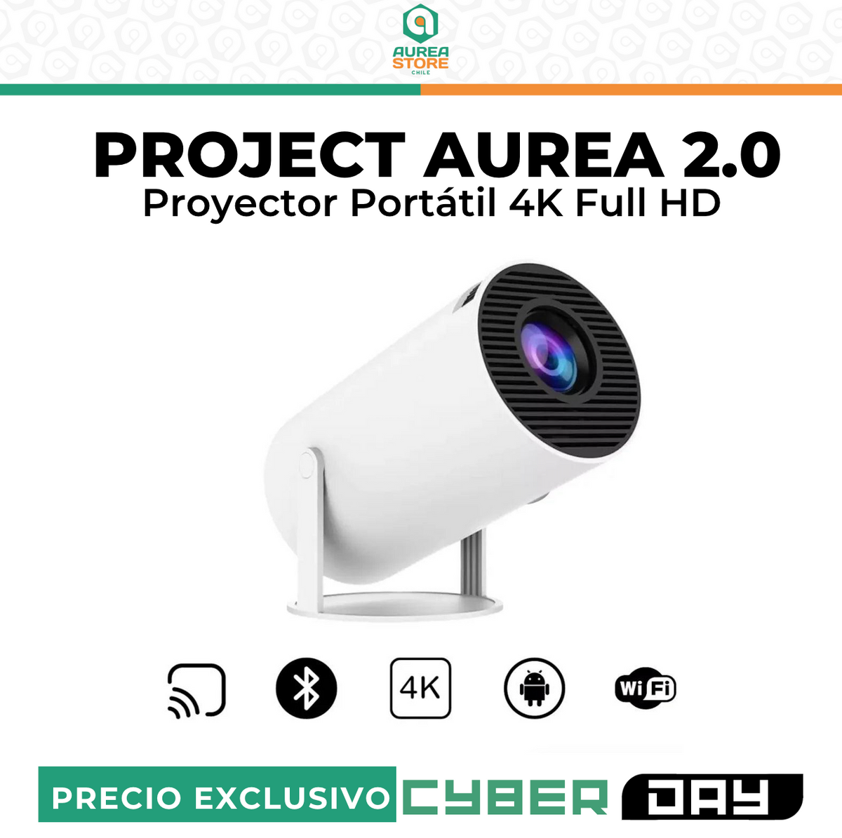 Proyector Portátil 4K Full HD | ProyectAurea2.0