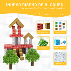 Bloques de Construcción Magnéticos tipo Minecraft - STEM - 38 /48 /80 piezas