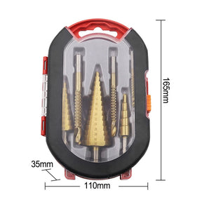 Perfora con Precisión y Eficiencia - Set Brocas Escalonadas de Titanio DrillXpert